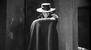 Screenshot from 1920 _The Mark of Zorro_ showing Douglas Fairbanks as Zorro